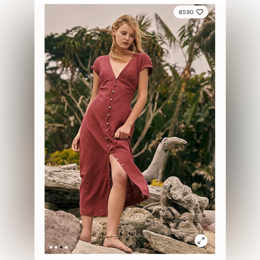 Free People new in town midi, XS in wine